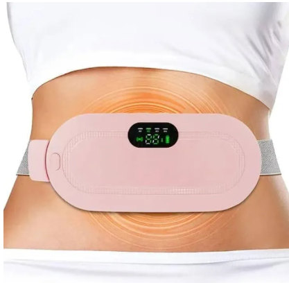 Cordless Heating Pad for Menstrual Cramp Relief — Pink Waist Belt with Massage & LED Display, Wear It Through Your Whole Day