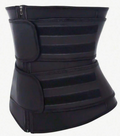 Waist Trainer Belt with Double Straps & Zip — Adjustable Trimmer That Won't Roll or Slip